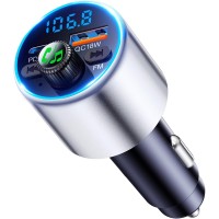 EOIWUY Aufgerüsteter Bluetooth Adapter Auto, [Schnellladung] FM Transmitter Auto Bluetooth 5.3 mit PD36W & QC3.0 18W, [HiFi-Kristallklarem Sound] Freisprechanlage Auto Ladegerät Zigarettenanzünder