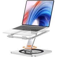 EOIWUY Laptop Stand with 360° Swivel Base, Portable Foldable Laptop Riser for Desk, Ergonomic Adjustable Cookbook Holders Computer Stand Holder for Team Work, Compatible with MacBook Pro/Air (10-16")