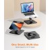 EOIWUY Laptop Stand with 360° Swivel Base, Portable Foldable Laptop Riser for Desk, Ergonomic Adjustable Cookbook Holders Computer Stand Holder for Team Work, Compatible with MacBook Pro/Air (10-16""), Black