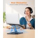 EOIWUY Laptop Stand with 360° Swivel Base, Portable Foldable Laptop Riser for Desk, Ergonomic Adjustable Cookbook Holders Computer Stand Holder for Team Work, Compatible with MacBook Pro/Air (10-16""), Black