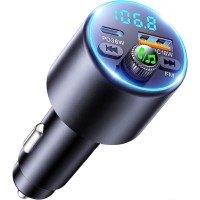 EOIWUY Bluetooth 5.3 Adapter Auto, Upgraded FM Transmitter Auto Bluetooth PD36W & QC3.0 18W Schnellladung, HiFi-Kristallklarem Sound Freisprechanlage Auto Ladegerät Zigarettenanzünder