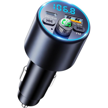 EOIWUY Bluetooth Car Adapter 5.3 with Powerful PD36W & QC3.0 [Fast Charging] Car Bluetooth FM Transmitter, [HiFi Crystal-Clear Sound] Wireless Radio Music Adapter Hands-Free Calling Kit