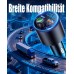 EOIWUY Aufgerüsteter Bluetooth Adapter Auto, [Schnellladung] FM Transmitter Auto Bluetooth 5.3 mit PD36W & QC3.0 18W, [HiFi-Kristallklarem Sound] Freisprechanlage KFZ Ladegerät GPS-Module, Schwarz