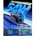 EOIWUY Aufgerüsteter Bluetooth Adapter Auto, [Schnellladung] FM Transmitter Auto Bluetooth 5.3 mit PD36W & QC3.0 18W, [HiFi-Kristallklarem Sound] Freisprechanlage KFZ Ladegerät GPS-Module, Schwarz