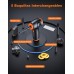 EOIWUY Aire Comprimido Limpieza PC, [Luz LED & Pantalla de Alimentación] Soplador de Aire Eléctrico para PC 3 Velocidades 90000RPM con 5 Boquillas, Soplador de Polvo Portátil para Sofá/Teclado/Coche