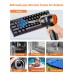 EOIWUY Aire Comprimido Limpieza PC, [Luz LED & Pantalla de Alimentación] Soplador de Aire Eléctrico para PC 3 Velocidades 90000RPM con 5 Boquillas, Soplador de Polvo Portátil para Sofá/Teclado/Coche