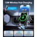 EOIWUY Car Phone Holder Wireless Charger,Auto Clamping 15W Fast Wireless Car Charger,Super Stable Air Vent Car Phone Mount Charger for iPhone Pro Max/17/16/15/14/13/12,Galaxy S25 Ultra/S25/S24/S23