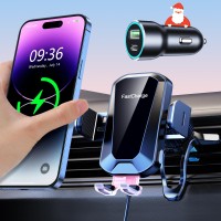 EOIWUY Support Telephone Voiture Induction, 15W Chargeur Induction Voiture Rapide sans Fil 【Serrage Automatique & Rotation 360°】 Compatible avec iPhone 15 Pro Max/14/13/12/11, Galaxy S23/S22, etc