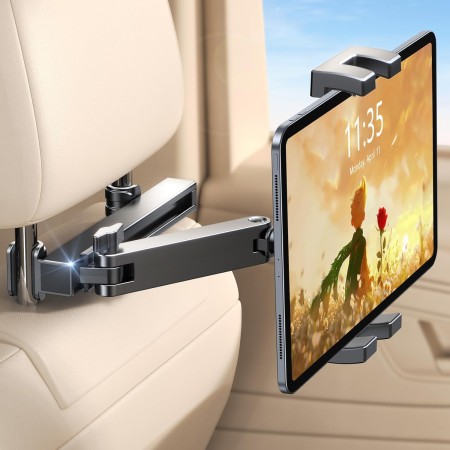 EOIWUY Tablet Halterung Auto, [Ausziehbarer Verlängerungsarm] 360° Drehung Tablethalterungen Auto, Tablet Halterung Auto Kopfstütze Kompatibel mit iPad, iPhone, Galaxy Tabs und Allen 4,7-12,9" Geräten
