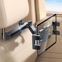 EOIWUY Soporte Tablet Coche, [Brazo de Extensión Plegable] 360° Rotación Soporte para iPad Coche para Niños, Soporte Tablet Coche Reposacabezas Compatible con iPad, Todos los Dispositivos de 4.7-12.9"