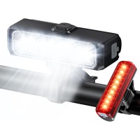 EOIWUY Lumiere Velo Avant et Arriere 1500LM Super Lumineux & Rayon Étendu Eclairage Velo, 4+5 Modes Rechargeable USB Lampe Velo LED, Étanche IP65 Lumière Vélo pour Nocturne/Vélo Électrique/Course/VTT