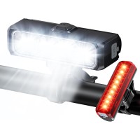 EOIWUY Bike Lights 1500LM Super Bright, Wide Beam Bike Lights Front and Back, 4+5 Modes & IP65 Waterproof Bicycle Lights, 2600mAh & USB Rechargeable, Bike Light Set for Ebike/MTB/Mobility Scooter